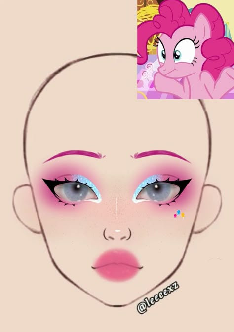 My Little Pony Makeup, Maquillaje Douyin, Makeup Clown, Pony Makeup, Halloweenský Makeup, Makeup Charts, Funky Makeup, Anime Eye Makeup, Makeup Drawing