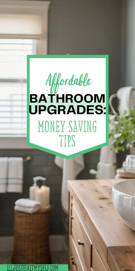 Smart tips for updating your bathroom on a budget Bathroom Renovation Ideas On A Budget, Diy Luxury Bathroom, Diy Home Improvements On A Budget, Cheap Bathroom Makeover, Diy Home Upgrades, Rental Bathroom, Decorating Above Kitchen Cabinets, Washroom Decor, Budget Remodel