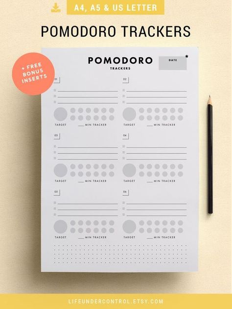 to help you stay organized and #Pomodoro_Technique_Printable #Pomodoro_Planner #Trackers_Printable #Productivity_Printables Pomodoro Technique Printable, Pomodoro Planner, Trackers Printable, Productivity Printables, To Do List Notepad, Pomodoro Technique, Time Tracker, Wedding Planner Printables, List Notepad