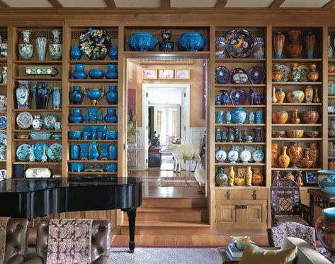 Inside Peter Marino’s Porcelain-Filled Estate - Peter Marino House Photos Interior Design Competition, Southampton Ny, His Obsession, House Photos, New Interior Design, French Porcelain, Modern Masters, Plate Display, Maximalism