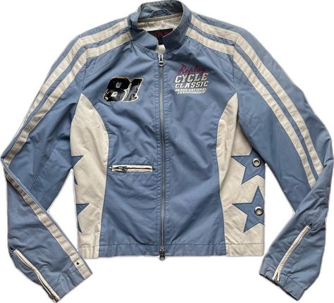 Blue Clothes Aesthetic, Motocross Outfits, Png Outfits, Motocross Racing, Outfit Png, Racer Jacket, Outfits Y2k, Racing Jacket, Vintage Hoodies