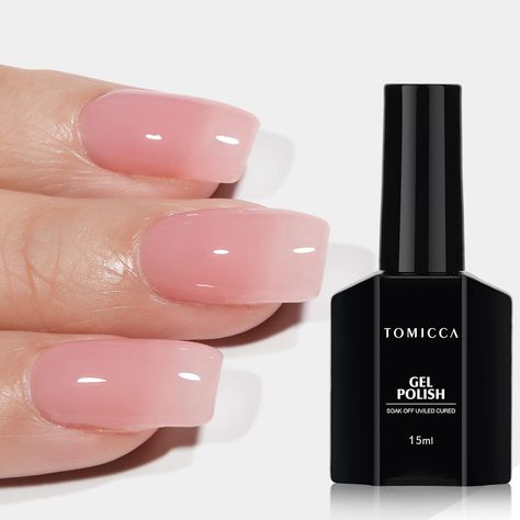 Pink Gel Nail Polish, Light Pink Nail Polish, Jelly Gel Nail Polish, Nail Art French, Black Gel Nails, Pink Gel Nails, Light Pink Nails, Nude Nail Polish, Nail Art Gel