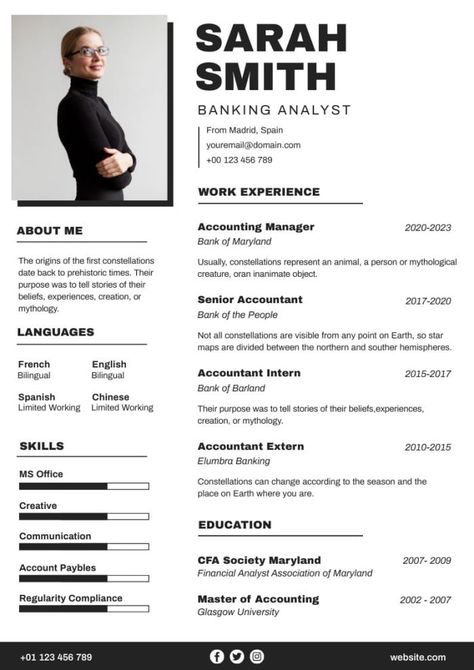 Analyst Resume, Resume Layout, Resume Writing Tips, Accounting Manager, Star Map, Investment Banking, Blink Of An Eye, Resume Writing, Work Experience