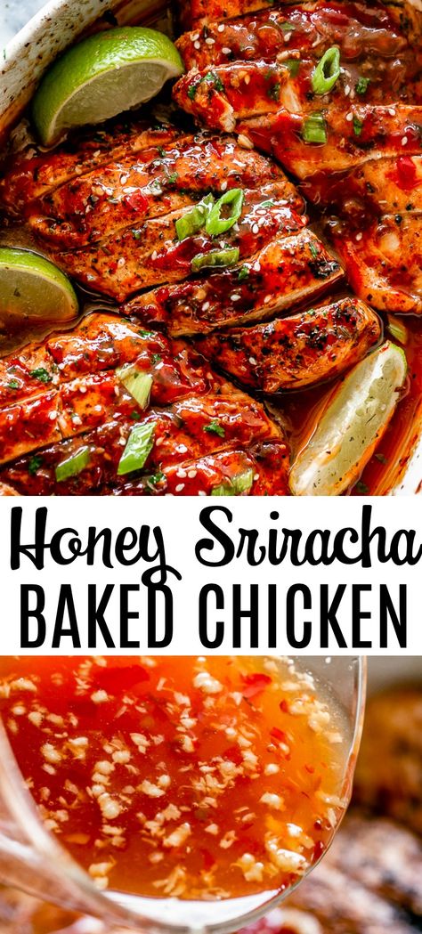 Spicy Oven Baked Chicken, Sriracha Recipes, Baked Chicken Breasts, Honey Sriracha Chicken, Oven Baked Chicken Breasts, Spicy Chicken Recipes, Oven Baked Chicken, Baked Chicken Breast, Cook Chicken Breast