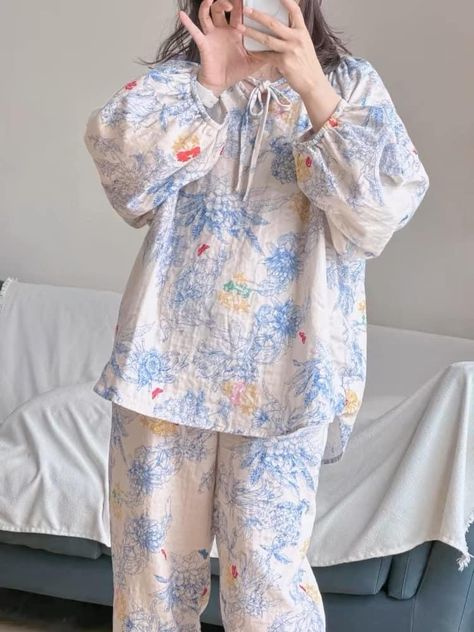 Night Dress For Women Pajama, Pajamas Aesthetic Korean, Night Suit Aesthetic, Night Gown Aesthetic Korean, Korean Night Suit For Women, Korean Sleepwear Pajamas, Modest Lookbook, Fancy Casual Outfits, Simple Dress Casual