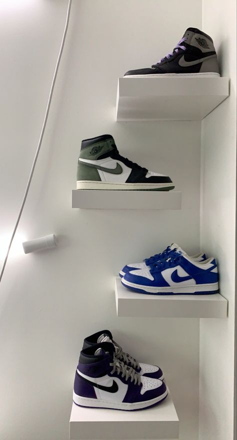 Sneakerhead Room, Shoe Room, Shoe Wall, Nike Shoes Girls, Shoe Shelf, Hype Shoes, Dream Room Inspiration, Room Makeover Bedroom, Room Makeover Inspiration