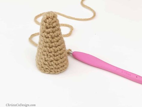 Learn how to crochet a cone in this step by step tutorial. In this blog post you’ll learn how to crochet a cone shape from the top down. Plus how … The post How to Crochet a Cone: Step By Step Tutorial appeared first on ChristaCoDesign. Unicorn Horn Crochet, Unicorn Horn Crochet Pattern Free, Crochet Cow Horns Free Pattern, Crochet Horn Pattern Free, Crochet Horn Pattern, Crochet Cone Shape Free Pattern, Crochet Cone Shape, Horn Crochet Pattern, Crochet Horns Free Pattern