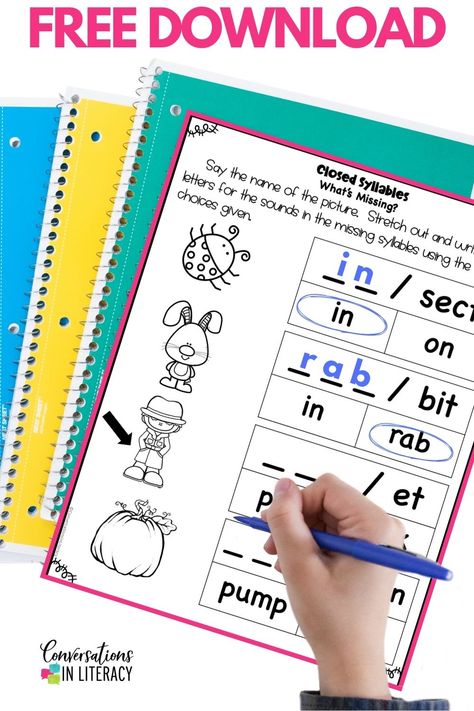 Unlock the secrets to decoding multisyllabic words for your elementary students with our Closed Syllables Decoding Multisyllabic Words Freebie! Effective and engaging games and activities, all with a no-prep, print and go approach designed for easy implementation. Explore one of the 6 syllable types and watch your students' decoding skills and confidence soar! Science of Reading aligned and perfect for small reading groups, reading interventions, decoding practice for struggling readers! Science Of Reading Grade 3, Science Of Reading Small Groups, Multisyllabic Word Activities Free, Multisyllabic Words Activities, 6 Syllable Types, Small Reading Groups, Decoding Activities, Decoding Multisyllabic Words, Reading Intervention Activities