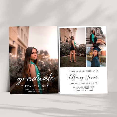 College Graduation Announcements Wording, Graduation Announcements Wording, High School Graduation Announcement Idea, Graduate School Announcements, Graduation Announcements High School, Graduation Memories, College Grad Announcements Zazzle, College Graduation Announcements, Photo Graduation Announcement