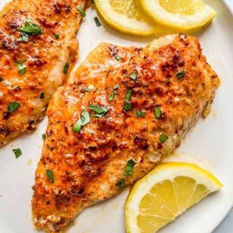 White Perch Fish Recipes, Baked Ocean Perch Fillet Recipes, Baked Perch Recipes Oven, Baked Perch Recipes, Lemon Butter Fish Recipes, Perch Fish Recipes, Cod Fish Recipes Panko Oven Baked, Luby’s Baked White Fish, Perch Recipes