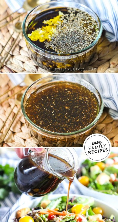 BEST EVER! I keep this balsamic vinaigrette as a staple in my fridge ever since I started making it. The flavor is UNREAL and it is so easy to make. Homemade salad dressing is easy and keeps for up to two weeks. Once you have homemade, it is so good, that it is hard to ever have the bottled dressings again. Loaded with the tangy flavor of balsamic vinegar, smooth olive oil, herbs, and plenty of garlic, this dressing makes you feel like a gourmet chef! Olive Oil Salad Dressing, Balsamic Vinegarette, Garlic Salad Dressing, Balsamic Dressing Recipe, Balsamic Vinegar Dressing, Balsamic Vinegar Recipes, Homemade Vinaigrette, Balsamic Vinaigrette Recipe, Garlic Balsamic