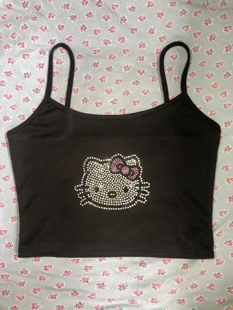 Hello Kitty Tube Top, Hello Kitty Goth Outfit, Ropa Hello Kitty, Spiderman Pjs, Emo Crop Top, Hello Kitty Crop Top, Hello Kitty Tank Top, Hello Kitty Top, Hello Kitty Shirt