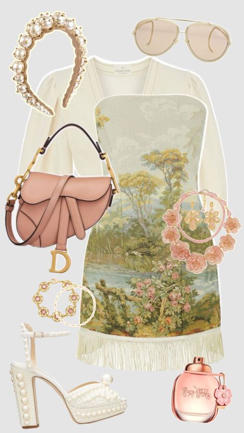 #outfitinspo #outfit #outfitideas #cottagecore #europeansummer #princess #elegant #fancy #chic #modern #vintage #vintageaesthetic #teatime #cute #style #fashion #fashioninspo #ivory #pink #trending #fyp Modern Princess Aesthetic Outfit, Rococo Fashion Modern, Modern Princess Aesthetic, Princess Aesthetic Outfits, Light Spring Palette, Vintage Attire, Rococo Fashion, Modern Princess, Pearl Collection