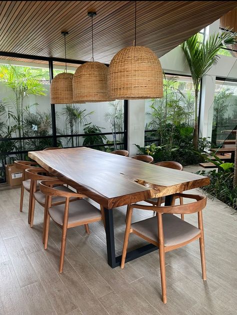 Living Grande, Balinese Villa, Villa Bali, Bali Villa, Large Dining Table, Solid Wood Dining Table, Dining Room Lighting, Wood Dining Table, Room Lights