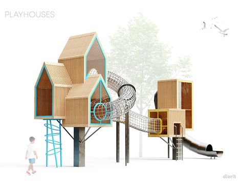 Bridge on Behance Playhouse Playground, Playgrounds Architecture, Kampot, Playground Design, Play Spaces, W Hotel, Children Play, Residential Complex, Salou