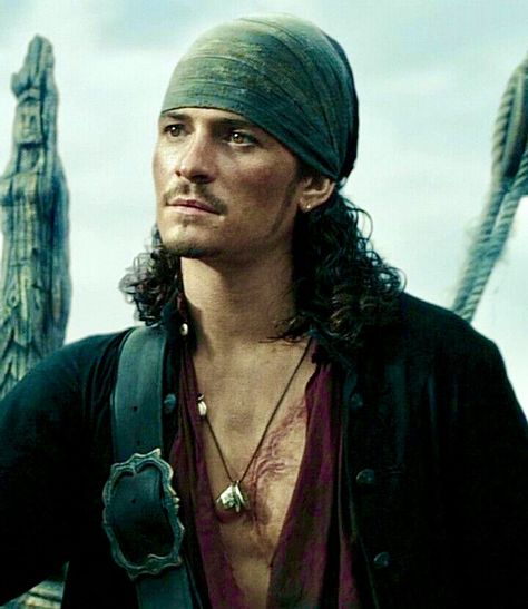 Will Pirates Of The Carribean, Orlando Bloom Movies, Will From Pirates Of The Caribbean, Will Turner Potc, Pirate Bandana Aesthetic, Orlando Bloom Will Turner, Will Pirates Of The Caribbean, Pirates Of The Caribbean Icons, Pirates Of The Caribbean Characters