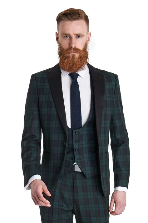 Suit Closet, Tartan Suit, Checkered Suit, Wedding Groomsmen Attire, Moss Bros, Green Tartan, Dapper Gentleman, Wedding Groomsmen, Tuxedo Suit