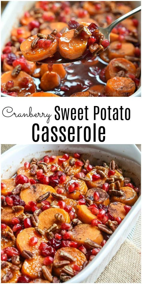 Sweet Potatoes Brown Sugar, Cranberry Recipes Thanksgiving, Easy Thanksgiving Sides, Christmas Side Dish, Thanksgiving Sweets, Christmas Casserole, Maple Sweet Potatoes, Sweet Potato Casserole Easy, Recipe Thanksgiving