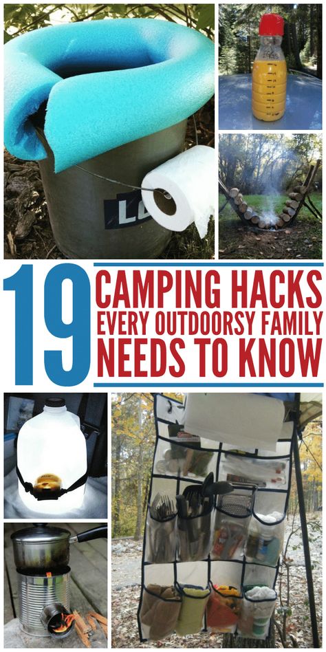 19 Camping Hacks Every Outdoorsy Family Needs to Know Camping Hacks With Kids, Outdoorsy Family, Camping Ideas For Couples, Camping Bedarf, Camping Snacks, Camping Diy, Camping 101, Camping Hacks Diy, Kombi Home