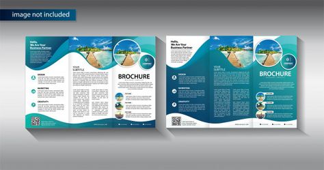 Brochure trifold for promotion template Premium Vector | Premium Vector #Freepik #vector #brochure #business #design #template Booklet Design Layout, Company Brochure Design, Brochure Design Layouts, Brochure Trifold, Business Brochure Design, Brochure Design Layout, Trifold Brochure Design, Free Brochure, Marketing Brochure