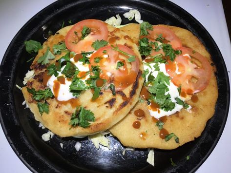 Chicken and Cheese Pupusas - STONED SOUP Cheese Pupusas Recipe, Papusa Recipe, Popusas Recipe, Cheese Pupusas, Pupusas Recipe, Pupusa Recipe, Chicken And Cheese Recipes, Mexican Sour Cream, Salvadoran Food