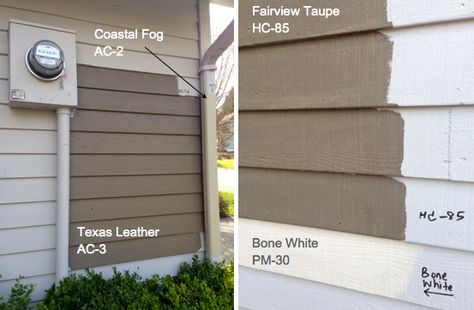 Benjamin Moore texas leather AC-3 Fairview Taupe Benjamin Moore, Brown Exterior House, Brown Exterior Paint Colors For House, Fairview Taupe, Fairview Taupe Benjamin Moore Exterior, Benjamin Moore Fairview Taupe, Taupe Exterior House Colors, Brown Exterior House Colors, Brown House Exterior