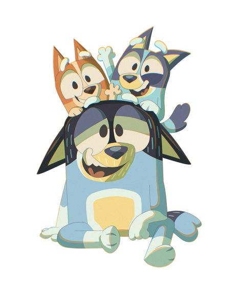 Bluey Fan Art, Bluey Pictures, Bluey Fanart, Bluey Bandit, Bluey Art, Bandit Heeler, Instagram Funny Videos, Cute Kawaii Drawings, Drawing Projects