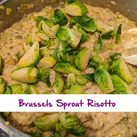 Farro Risotto, Bacon Risotto, Brussels Sprout, Wild Mushroom, Mushroom Risotto, Getting Over, Wild Mushrooms, Brussel Sprouts, Brussel Sprout