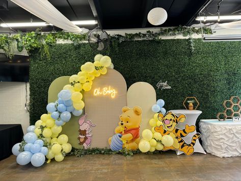 baby shower ideas for boys, winnie-the-pooh party, party decorations baby shower, kids partiesKimberly’s event Center / party Rental and Decor (970) 576-8538 Winnie The Pooh Baby Shower Balloon Arch, Winnie The Pooh Baby Shower Backdrop, Baby Shower Ideas For Boys, Baby Shower Balloon Arch, Pooh Party, Winnie The Pooh Baby Shower, Colourful Living Room Decor, Shower Inspiration, Pooh Baby