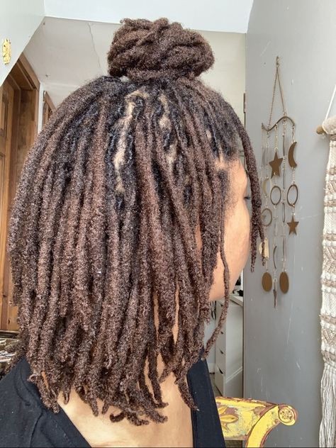 Different Shades Of Brown Locs, Chocolate Brown Locs Black Women, Brown Dreads Black Women, Chocolate Brown Locs, Dark Brown Locs, Dark Brown Dreads Men, Dyed Locs Brown, Dark Brown Dreads Black Women, Brown Locs