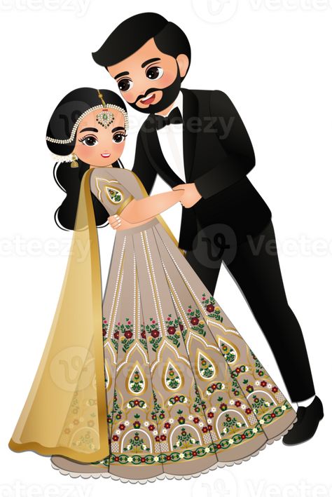 Cute couple dance in traditional indian dress cartoon characters bride and groom Cute Couple Dance, Groom Cartoon, Boyfriends Birthday Ideas, Bride And Groom Cartoon, Wedding Couple Cartoon, Dress Cartoon, Couple Dance, Cute Couple Dancing, Traditional Indian Dress