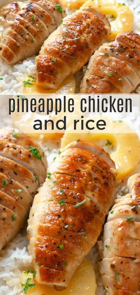 Pineapple Chicken and Rice Recipe Simple Non Dairy Dinner Recipes, Chicken Entrees Fancy, Fancy Dinner For 2, Fancy Rice Recipes, Chicken Pineapple Rice Recipe, Breastfeeding Meals Dinners, Breastfeeding Dinner Recipes, Dinner Ideas Dairy Free, Gourmet Recipes Fancy