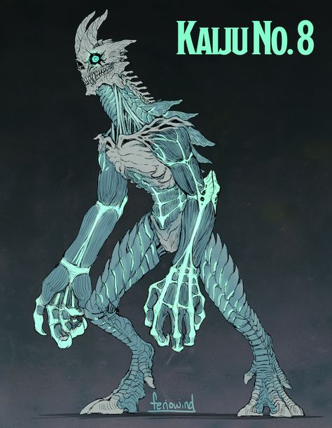 Humanoid Kaiju Concept Art, Kaiju Character Design, Monsterverse Kaiju Oc, Kaiju Art Character Design, Kaiju No 8 Characters, Kaiju Oc Art, Kaiju Number 8, Kaiju No 8 Fanart, Human Kaiju