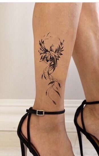 Phoenix Tattoo For Women, Feniks Tattoo, Tattoo For Women Ideas, Tato Phoenix, Phoenix Tattoo Feminine, Small Phoenix Tattoos, Phoenix Tattoo Design, Anklet Tattoos, Muster Tattoos