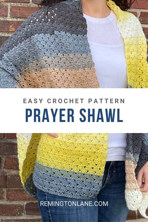 Free Prayer Shawl Crochet Pattern, Prayer Shawl Patterns Free, Prayer Shawls Crochet Free Pattern, Crochet Prayer Shawls Free Pattern Easy, Crochet Shawl Pattern Free Easy Simple, Crochet Capelets, Beginner Crochet Shawl, Prayers Ideas, Prayer Shawls Knit