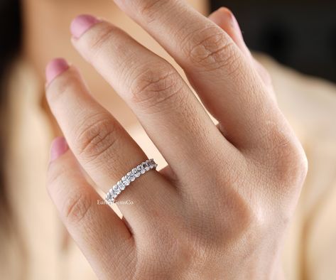 Oval Wedding Band, Eternity Engagement Ring, Wedding Ring For Women, Oval Cut Engagement Ring, Half Eternity Wedding Band, Moissanite Wedding Band, Oval Moissanite, Engagement Band, Engagement Ring White Gold