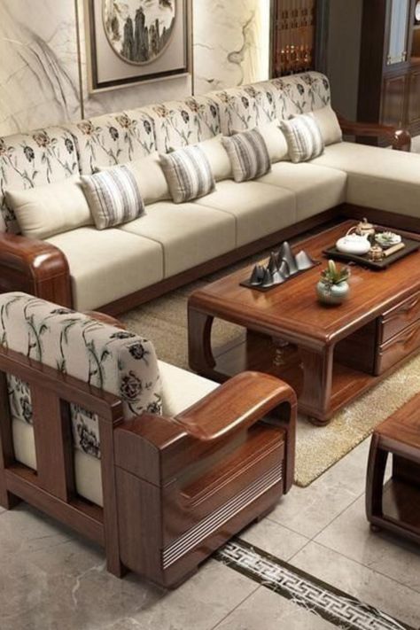 Crafting and Comfort Indoor Modern Sofa Style Ideas Settie Set, Sala Set Design, Wood Sofa Design Living Rooms, Modern Wood Sofa, Sofa Wooden, Sofa Design Wood, Wooden Sofa Set Designs, Corner Sofa Design, Wooden Sofa Designs