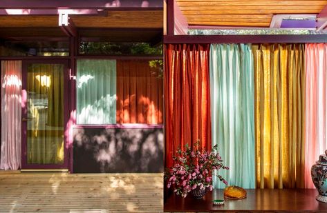 Bohemian style: mixed colors, patterns & textures. Funky Interior, Funky Interior Design, Colorful Eclectic, Beach Bungalow, Interior Design Images, Curtain Wall, Beach Bungalows, Bohemian Beach, Commercial Space