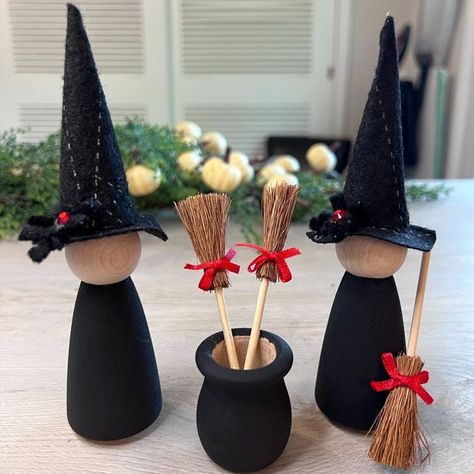 Factory Direct Craft Wood Witch, February Ideas, Apple Barrel, Wood Peg Dolls, Candle Cups, Doll Halloween, Witch Diy, Cute Diy, Peg Doll