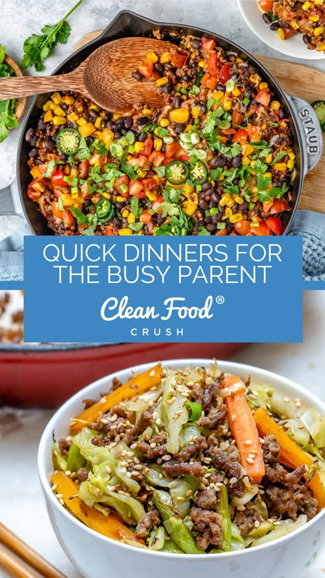 Quick Dinners For the Busy Parent Clean Food Crush Recipes, Cleanfoodcrush Recipes, Clean Eating Kids, Week Meals, Clean Meals, Homemade Taco Seasoning Recipe, Clean Eating Plans, Supper Ideas, Quick Dinners