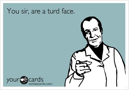 i'd like to put this on a business card and hand them to the turd faces i encounter on a daily basis! The Lone Ranger, I Like That, It's Funny, Fun Quotes, E Card, Ecards Funny, Someecards, How I Feel, Bones Funny