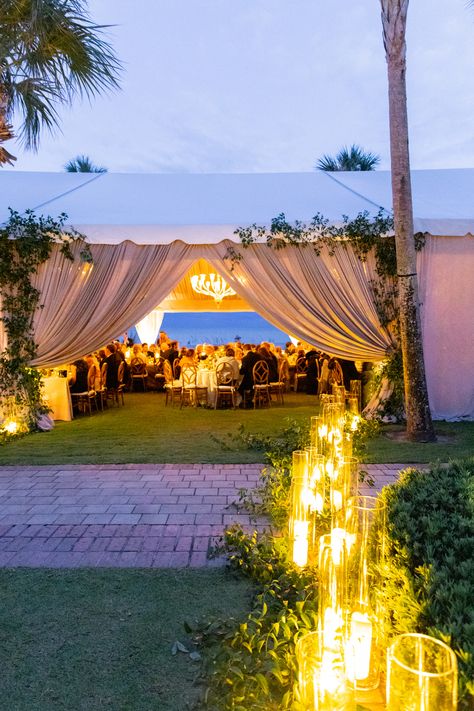 A pathway of candles and greenery help guide your way to the reception. Alpine Chic, Wedding Anniversary Decorations, Tent Rentals, Wedding Tent, Anniversary Decorations, Event Company, Wedding Rentals, Event Rentals, Instagram Design