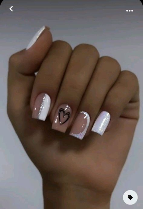 Cute Simple February Nails, Nail Designs Valentines Natural, Wedding Anniversary Nail Designs, Neutral Nail Designs Coffin, Bright Summer Nails Square, Short Work Nail Designs, Gel Nail Manicure Ideas, Valentines Day Nails Glitter, Valentines Gel Nails Ideas