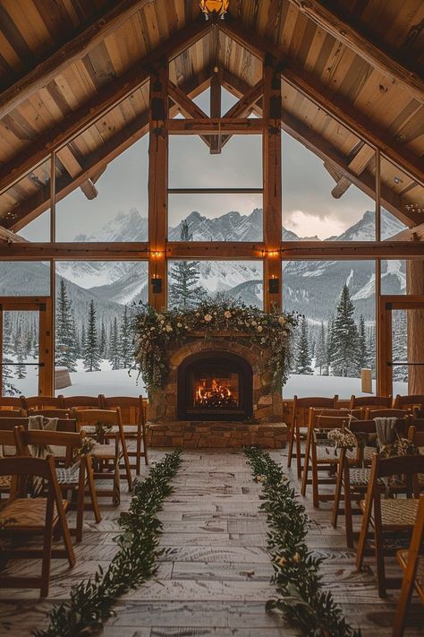 29 Small Wedding Ideas for an Intimate and Memorable Celebration 9 Rustic Winter Wedding Decor On A Budget, Winter Wedding Cabin, Winter Mountain Wedding Colors, Lodge Wedding Venues, Winter Destination Wedding, Winter Lodge Wedding, Wedding Mountain Theme, Fall Mountain Wedding Ideas, Cabin Winter Wedding