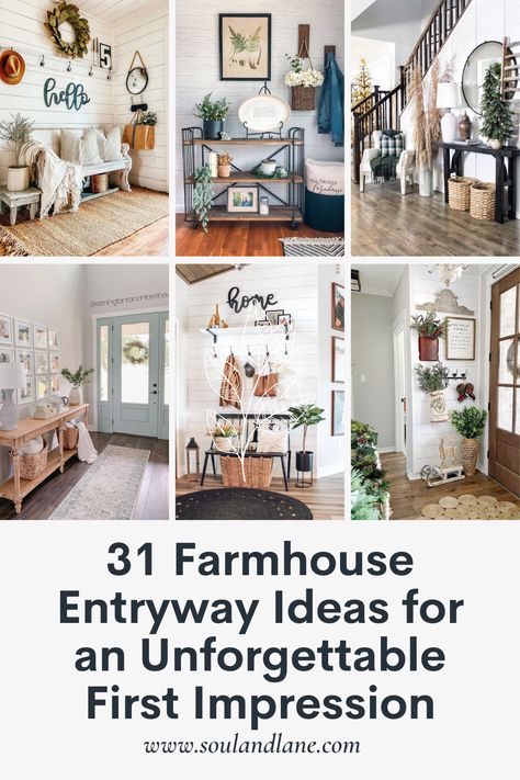 Farmhouse Entryway Ideas Entryway Decor With Bench Farmhouse, Foyer Ideas Entryway Farmhouse, Farm House Entry Way, Rustic Farmhouse Entryway Storage, Modern Farmhouse Foyer Entryway, Modern Farmhouse Entryway Ideas, Farm House Entry Way Table, Farmhouse Entryway Table With Baskets, Farmhouse Entryway Ideas