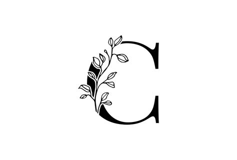 Letter C Tattoo, Lavender Orchids, Charlotte Tattoo, Drop Cap Letters, C Tattoo, Initial Tattoo, Drop Cap, Embroidered Initials, Typography Love