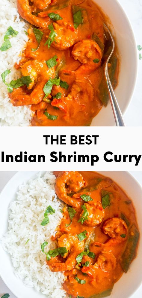 Indian Shrimp, Shrimp Curry Recipe, Curry With Coconut Milk, Coconut Curry Shrimp, Shrimp Curry, Curry Recipes Easy, Curry Ingredients, Vegetarian Meal Prep, Healthy Weeknight Dinners