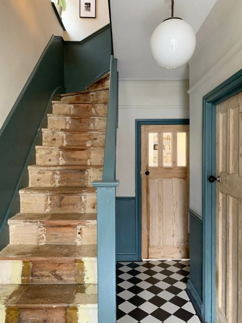 1930s hallway – Apartment Apothecary Victorian Terrace Entrance, 1930s Hallway Ideas Entrance Halls, Hallway 1930s House, Hallway Ideas Tiles, 1930s House Staircase, 1930s Entrance Hall, 1930s Tiled Hallway, 1930’s Decor, Hallway Two Colours