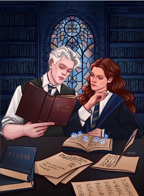 Our first official commission is here! ✨ Thanks to YOU, we were able to commission the talented @elivrayn to create this gorgeous piece from The Eagles Nest by HeartOfAspen. 💙🦅. Dramione Secrets And Masks Dramione, Drako Malfoy, Ron Weasley Hermione Granger, Draco Malfoy Fanart, Dramione Fan Art, Ravenclaw Aesthetic, Draco And Hermione, Harry Potter Artwork, Harry Potter Love