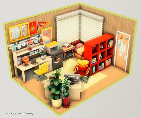 Makayla K. ❤️ on Instagram: “Foxbury Dorm 😍#sims #sims4 #showusyourbuilds #ts4 #ts4build #ts4builds #thesims4 #sims4build #sims4builds #sims4build #sims4builds…” Sims 4 Dorm, Outer Ideas, Student Apartment, Dorm Inspiration, Cool Room Decor, Sims 4 House Plans, Sims 4 House Building, Sims 4 House Design, Casas The Sims 4